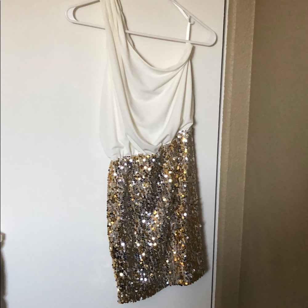 Gold sequin dress